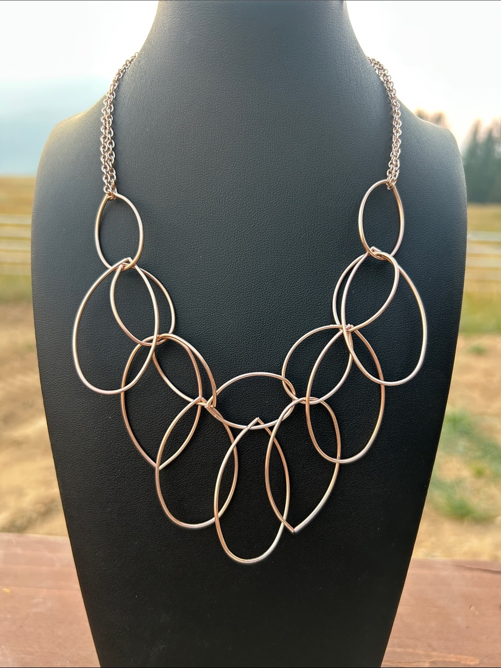 Paparazzi Top Tier Rose Gold Toned Interlocking Tear Drops